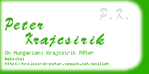 peter krajcsirik business card